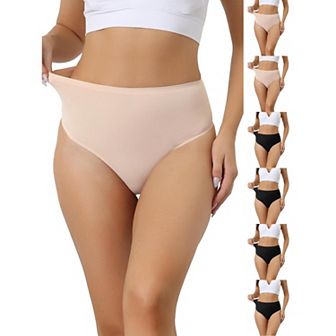7 Packs Women's Hign Waist G-String Thongs, Tummy Control Stretch Panties, T-back Undepants