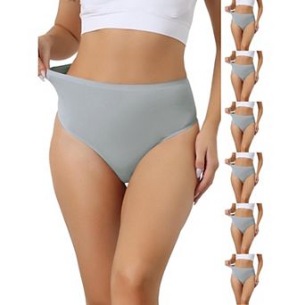 7 Packs Women's Hign Waist G-String Thongs, Tummy Control Stretch Panties, T-back Undepants