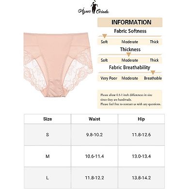 8 Pcs Women's Mid-Rise Lace Trim Brief Panties
