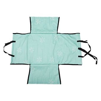 Double Waterproof Car Seat Cover for Pet Flower Pattern Blue 1 pc