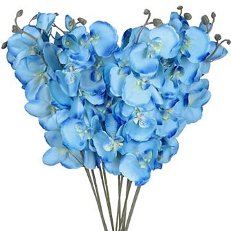 12 pc Artificial Phalaenopsis Flowers with Stem Real Touch Orchid Flower Branch Fake Bouquet 26.4"