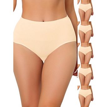 6 Packs Underwear for Women High Waist Shaping Tummy Control Panties Breathable Brief