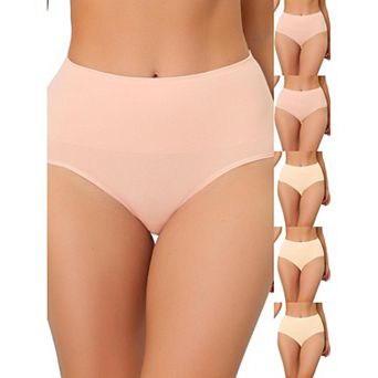 6 Packs Underwear for Women High Waist Shaping Tummy Control Panties Breathable Brief