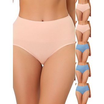6 Packs Underwear for Women High Waist Shaping Tummy Control Panties Breathable Brief