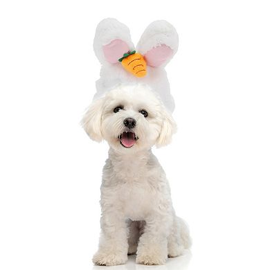 Funny Rabbit Style Pet Headwear White Pink Orange 1 Pc