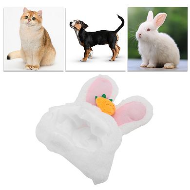 Funny Rabbit Style Pet Headwear White Pink Orange 1 Pc