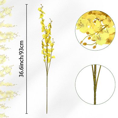 10 Pcs Artificial Orchids Flowers Fake Dancing Lady Orchid Real Touch 36.6"