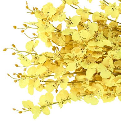 10 Pcs Artificial Orchids Flowers Fake Dancing Lady Orchid Real Touch 36.6"