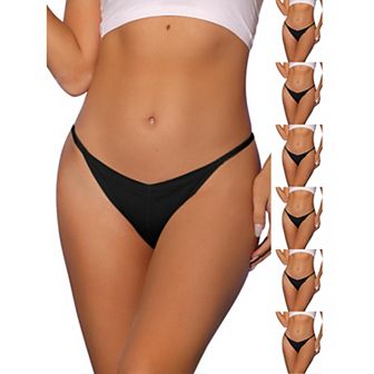 7 Packs Women's V-waisted Underwear Ruched Invisibles Breathable No Trace Thongs
