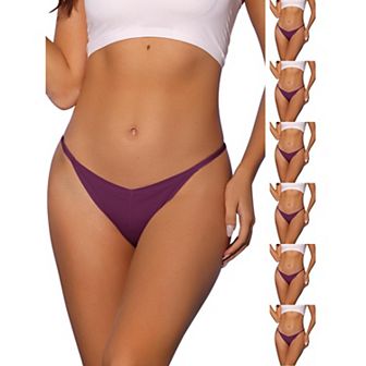 7 Packs Women's V-waisted Underwear Ruched Invisibles Breathable No Trace Thongs