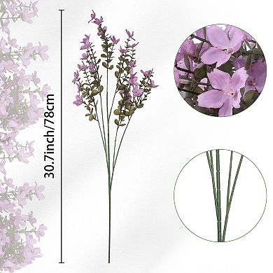 6 Bundles of Artificial Jasmine Flowers, Fall Fake Flowers with Long Stems for Garden Patio 30.7"