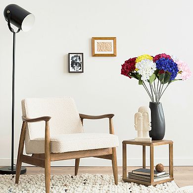 Pack of 6 Artificial Hydrangea Silk Flowers Bouquet Fake Floral Plants 22.8"