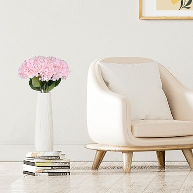 Pack of 6 Artificial Hydrangea Silk Flowers Bouquet Fake Floral Plants 22.8"