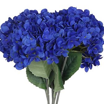 Pack of 6 Artificial Hydrangea Silk Flowers Bouquet Fake Floral Plants 22.8"