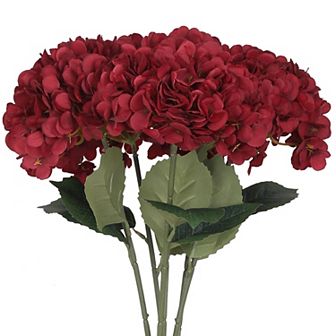 Pack of 6 Artificial Hydrangea Silk Flowers Bouquet Fake Floral Plants 22.8"