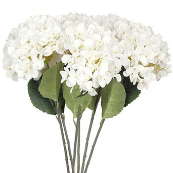 Pack of 6 Artificial Hydrangea Silk Flowers Bouquet Fake Floral Plants 22.8"