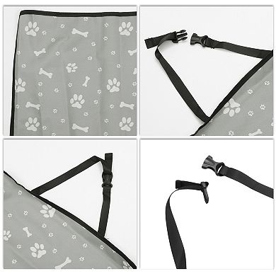 Universal Waterproof Car Seat Cover for Pet Bone Paw Pattern