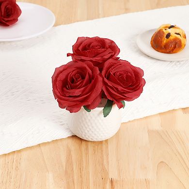 25Pcs Roses Artificial Flowers, Silk Fake Roses Flower Heads Home Decor for DIY Crafts Wedding Party
