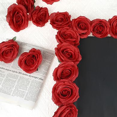 25Pcs Roses Artificial Flowers, Silk Fake Roses Flower Heads Home Decor for DIY Crafts Wedding Party