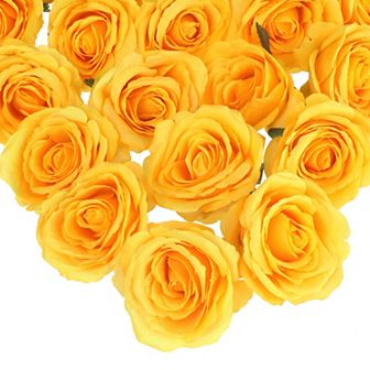 25 pc Roses Artificial Flowers, Silk Fake Roses Flower Heads Home Decor for DIY Crafts Wedding Party
