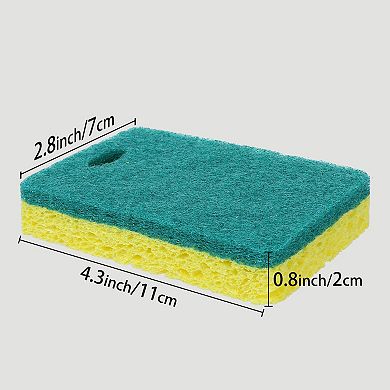 6 Pack Scrub Sponge, Bulk Sponges, Dual-Sided Cleaning Sponges, Sponge for Kitchen, Bathroom, Dish
