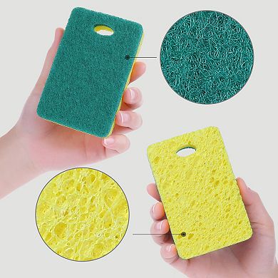 6 Pack Scrub Sponge, Bulk Sponges, Dual-Sided Cleaning Sponges, Sponge for Kitchen, Bathroom, Dish