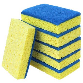 6 Pack Scrub Sponge, Bulk Sponges, Dual-Sided Cleaning Sponges, Sponge for Kitchen, Bathroom, Dish