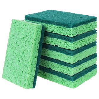 6 Pack Scrub Sponge, Bulk Sponges, Dual-Sided Cleaning Sponges, Sponge for Kitchen, Bathroom, Dish