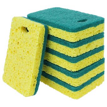 6 Pack Scrub Sponge, Bulk Sponges, Dual-Sided Cleaning Sponges, Sponge for Kitchen, Bathroom, Dish
