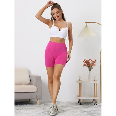 6 Packs Women's Mid-Thigh Boxer Underwear Full Coverage Soft Stretch Boyshorts Panties