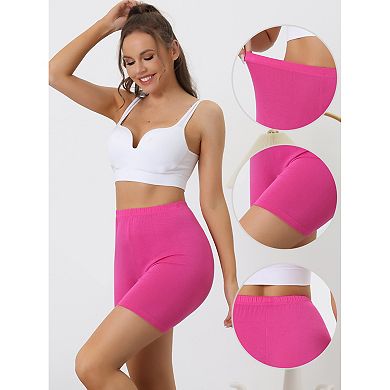 6 Packs Women's Mid-Thigh Boxer Underwear Full Coverage Soft Stretch Boyshorts Panties