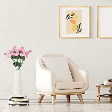 6 Pcs Eustoma Lisianthus Long Stem Artificial Flowers Faux Floral Plants Bouquet 26"