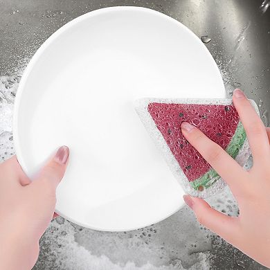 Cute Pattern Sponge Scrubber Set,, Non-Scratch Scrub Kitchen Cleaning Sponges 3.9"x3.3"
