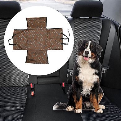 Double Waterproof Car Seat Cover for Pet Puppy Pattern Brown 1 Pc