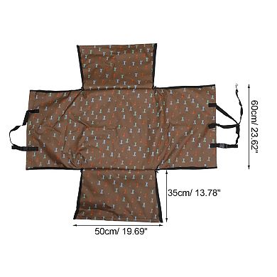 Double Waterproof Car Seat Cover for Pet Puppy Pattern Brown 1 Pc
