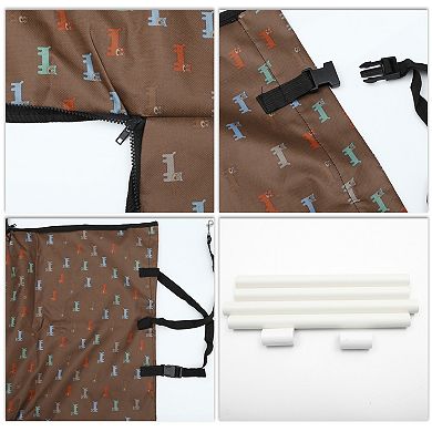 Double Waterproof Car Seat Cover for Pet Puppy Pattern Brown 1 Pc