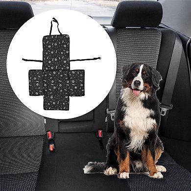 Durable Waterproof Car Seat Cover for Pet Bone Pattern 1 Pc