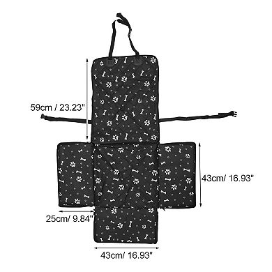 Durable Waterproof Car Seat Cover for Pet Bone Pattern 1 Pc