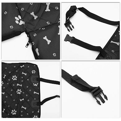 Durable Waterproof Car Seat Cover for Pet Bone Pattern 1 Pc