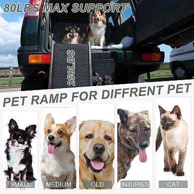 Dog Ramp for Bed, Non-Slip Portable Folding Stairs, Dog Ramp for Car, Easy Car Access for Dogs