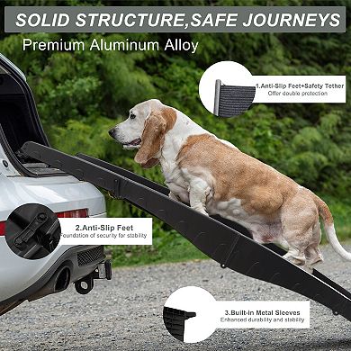 Dog Ramp for Bed, Non-Slip Portable Folding Stairs, Dog Ramp for Car, Easy Car Access for Dogs