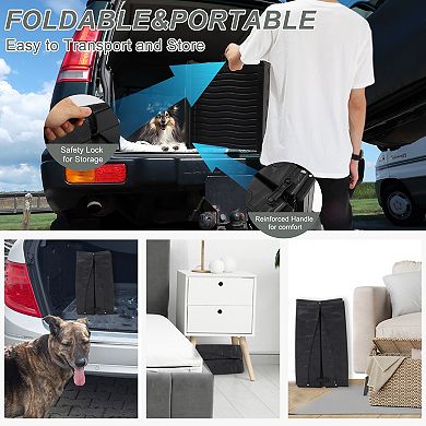 Dog Ramp for Bed, Non-Slip Portable Folding Stairs, Dog Ramp for Car, Easy Car Access for Dogs