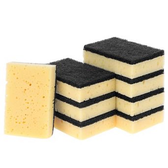 Sponges Kitchen 5 pc Scrub Dish Sponges, Dual-Sided Sponges for Washing Dishes, Pots and Pans