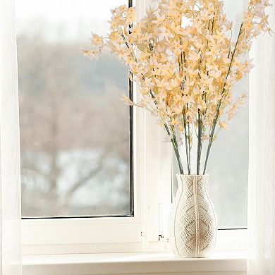 6pcs Artificial Flowers Orchids Silk Fake Flowers in Bulk with Stem Real Touch Orchid Bouquets 44.4"