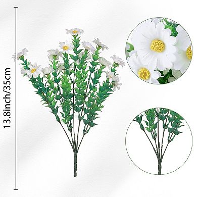 6 Bundles Artificial Daisies Flowers, Stems Fake Floral Bouquet for Wedding Home Decoration 13.8"