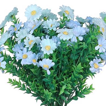 6 Bundles Artificial Daisies Flowers, Stems Fake Floral Bouquet for Wedding Home Decoration 13.8"