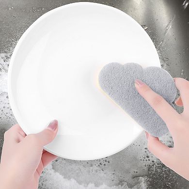 4 Pack Scrub Sponge, Cloud Shape Dual-Sided Sponges, Cleaning Sponge for Kitchen 3.9"x1.2"x0.8"
