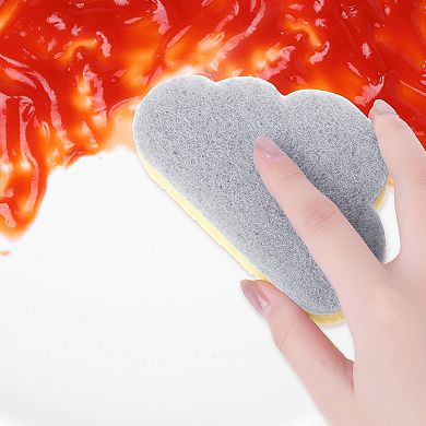 4 Pack Scrub Sponge, Cloud Shape Dual-Sided Sponges, Cleaning Sponge for Kitchen 3.9"x1.2"x0.8"