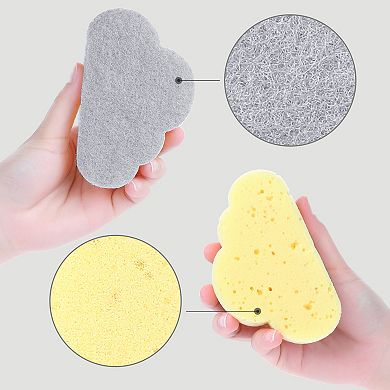 4 Pack Scrub Sponge, Cloud Shape Dual-Sided Sponges, Cleaning Sponge for Kitchen 3.9"x1.2"x0.8"