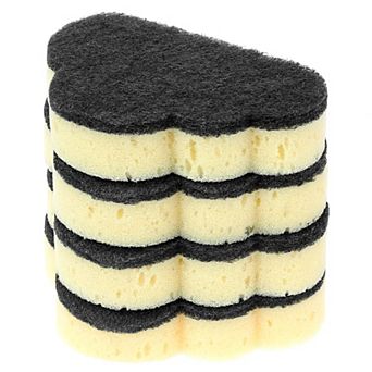 4 Pack Scrub Sponge, Cloud Shape Dual-Sided Sponges, Cleaning Sponge for Kitchen 3.9"x1.2"x0.8"